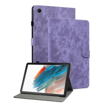 Samsung Galaxy Tab 9+ Purple Tiger Pattern Flip Leather Case - 1