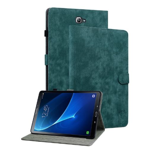 Samsung Galaxy Tab A 10.1 2016 Tiger Pattern Flip Case Dark Green - 1
