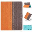 8" Orange Leather Tablet Case - Solid Color, Stitching Design - 1