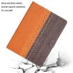 8" Orange Leather Tablet Case - Solid Color, Stitching Design - 5
