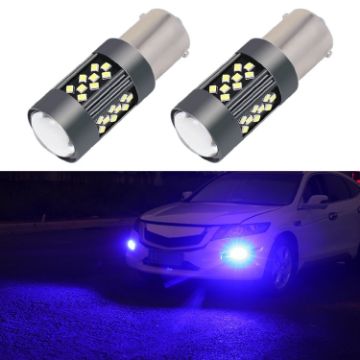 1156 12V 7W Car LED Fog Light Pair - Blue Light - 1
