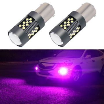 1156 12V 7W Car LED Fog Light Pair - Purple Light - 1