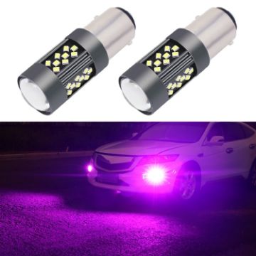 1157 12V 7W Car LED Fog Light Pair - Purple Light - 1