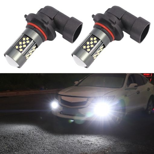 9006 12V 7W Strobe LED Fog Light Pair - White Car Lights - 1