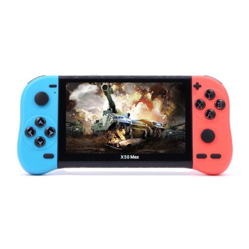 X50 Max 5.1" Handheld Game Console, 6000+ Games, Double Player, Red/Blue - 1