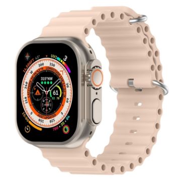 Light Pink Ocean Silicone Watch Band for Apple Watch Ultra/Series 8/7/SE - 1