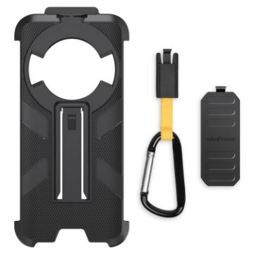 Ulefone Power Armor 16 Pro/16S Back Clip Case with Carabiner - Black - 1
