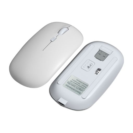 FOREV FVW312 Wireless Dual Mode Mouse, 1600dpi Bluetooth 2.4G, White - 1