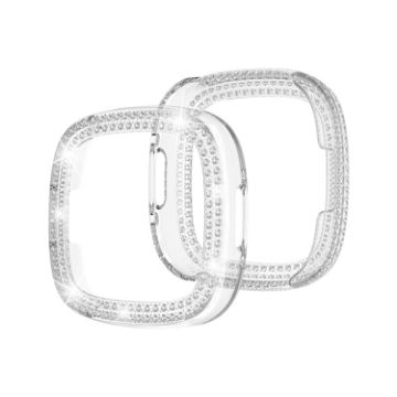 Fitbit Versa 4/Sense 2 Double-Row Diamond PC Watch Case - Transparent - 1