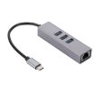 USB-C to Gigabit Ethernet RJ45 & 3x USB 3.0 Adapter HUB SL-030 (Grey) - 4