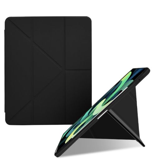 Acrylic Y-fold Leather Tablet Case for iPad Pro/Air 3 10.5 - Black - 1