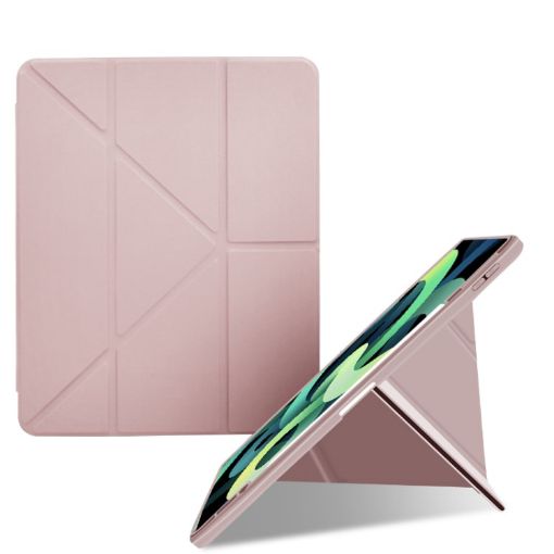 Acrylic Y-fold Leather Tablet Case for iPad Pro/Air 3 10.5 - Pink - 1