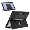Microsoft Surface Pro 9 Black Striped Hollow Tablet Case with Holder Cover - 2