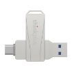 Lenovo Thinkplus MU252 64GB USB 3.1 & USB-C Flash Drive Silver - 1