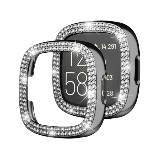 Fitbit Versa 4 Black Double-Row Diamond Electroplating Watch Case - 1
