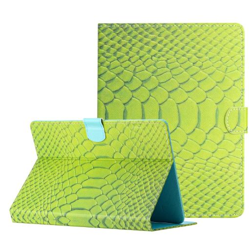 7" Tablet Case - Green Crocodile Texture Leather Cover - 1