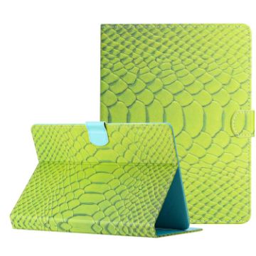 8" Tablet Case - Green Crocodile Texture Leather Cover - 1