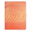 8" Tablet Case - Solid Orange Crocodile Texture Leather Cover - 2
