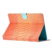 8" Tablet Case - Solid Orange Crocodile Texture Leather Cover - 4