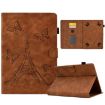 10" Tablet Case - Tower Embossed Leather Cover, Brown - 1