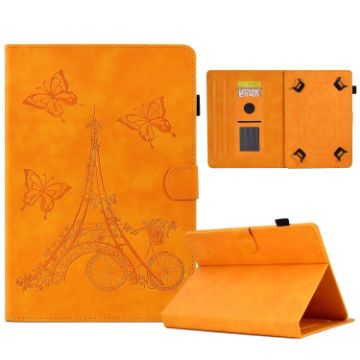 10" Tablet Case - Tower Embossed Leather Cover, Khaki - 1