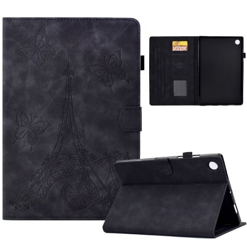 Samsung Galaxy Tab A8 10.5 2021 X205 Embossed Leather Case Black - 1