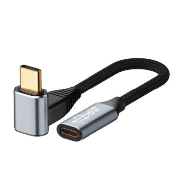 Steam Deck 100W USB-C Male to Female Curved Extension Cable 0.5m - 1