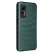 Ulefone Note 14 Green Flip Leather Case - Carbon Fiber Texture Cover - 3