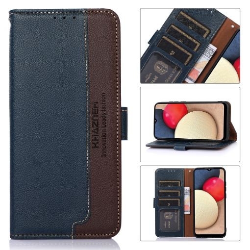 Xiaomi 14 Ultra KHAZNEH Blue Litchi Texture Leather RFID Phone Case - 1