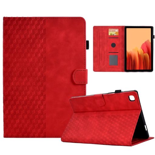 Samsung Galaxy Tab A7 T500/T505 2020 Red Rhombus Leather Case - 1