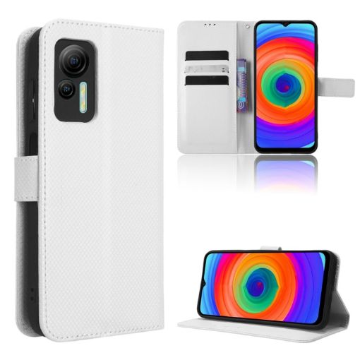 Ulefone Note 14 White Leather Phone Case with Diamond Texture - 1