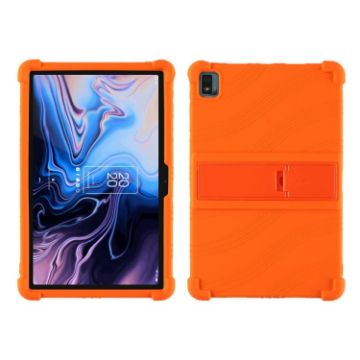 TCL 10 Tab Max 10.36" Silicone Case with Invisible Bracket - Orange - 1