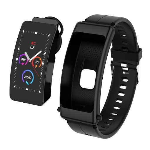 K50 Smart Watch: 1.08" IP67 Waterproof, Bluetooth Call, Black Band - 1