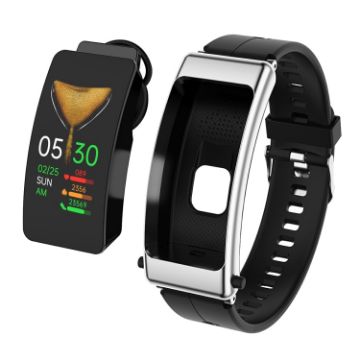 K50 1.08" Smart Watch IP67 Waterproof Bluetooth Call Black Silver - 1
