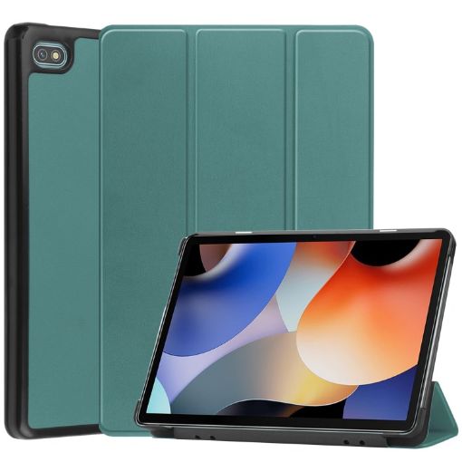 Blackview Oscal Pad 10 Dark Green Leather Tablet Case 3-Fold Holder - 1