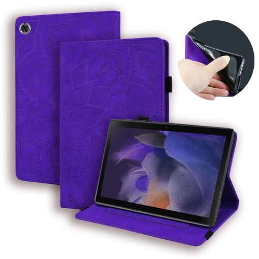 Samsung Galaxy Tab A8 10.5 2021 Purple Calf Texture Leather Case - 1