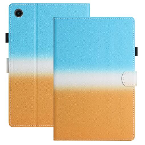 Samsung Galaxy Tab A7 2020 T500/T505 Gradient Leather Case Blue Orange - 1