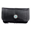 FIREDOG CL91 Black Sheepskin Leather Tobacco Bag - Handmade & Portable - 1