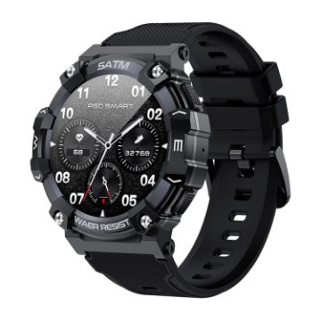 PG666 Smart Watch - 1.39" TFT, Bluetooth Call, Heart Rate/BP Monitor (Black) - 1