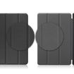 Docomo dtab D-51C Leather Tablet Case, Custer Texture, 3-Fold Holder, Black - 6