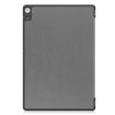 Docomo dtab D-51C Gray Leather Tablet Case - Custer Texture 3-Fold Holder - 3