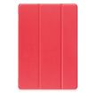Docomo dtab D-51C Red Leather Tablet Case - Custer Texture 3-Fold Holder - 2