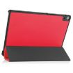 Docomo dtab D-51C Red Leather Tablet Case - Custer Texture 3-Fold Holder - 4