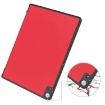 Docomo dtab D-51C Red Leather Tablet Case - Custer Texture 3-Fold Holder - 5