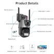 QX81 AI Alarm WIFI Dual 2MP IP Camera - US Plug, Humanoid Recognition - 3