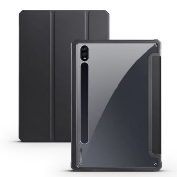Samsung Galaxy Tab S8 Ultra Black Acrylic 3-Fold Smart Leather Case - 1