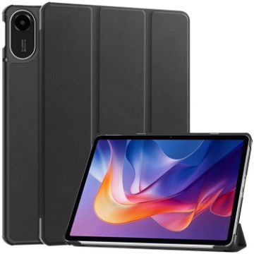 Xiaomi Redmi Pad 2 Leather Smart Case - Black, Custer Texture, 3-Fold Holder - 1