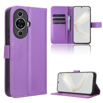 Huawei nova 11 Pro Purple Diamond Texture Leather Phone Case - 1