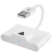 USB + USB-C Wired to Wireless Carplay Adapter for Android (White) - 2