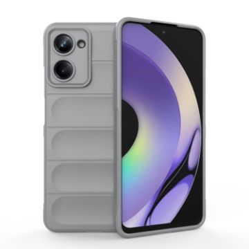 Realme 10 Pro 5G Magic Shield TPU Flannel Phone Case - Grey - 1